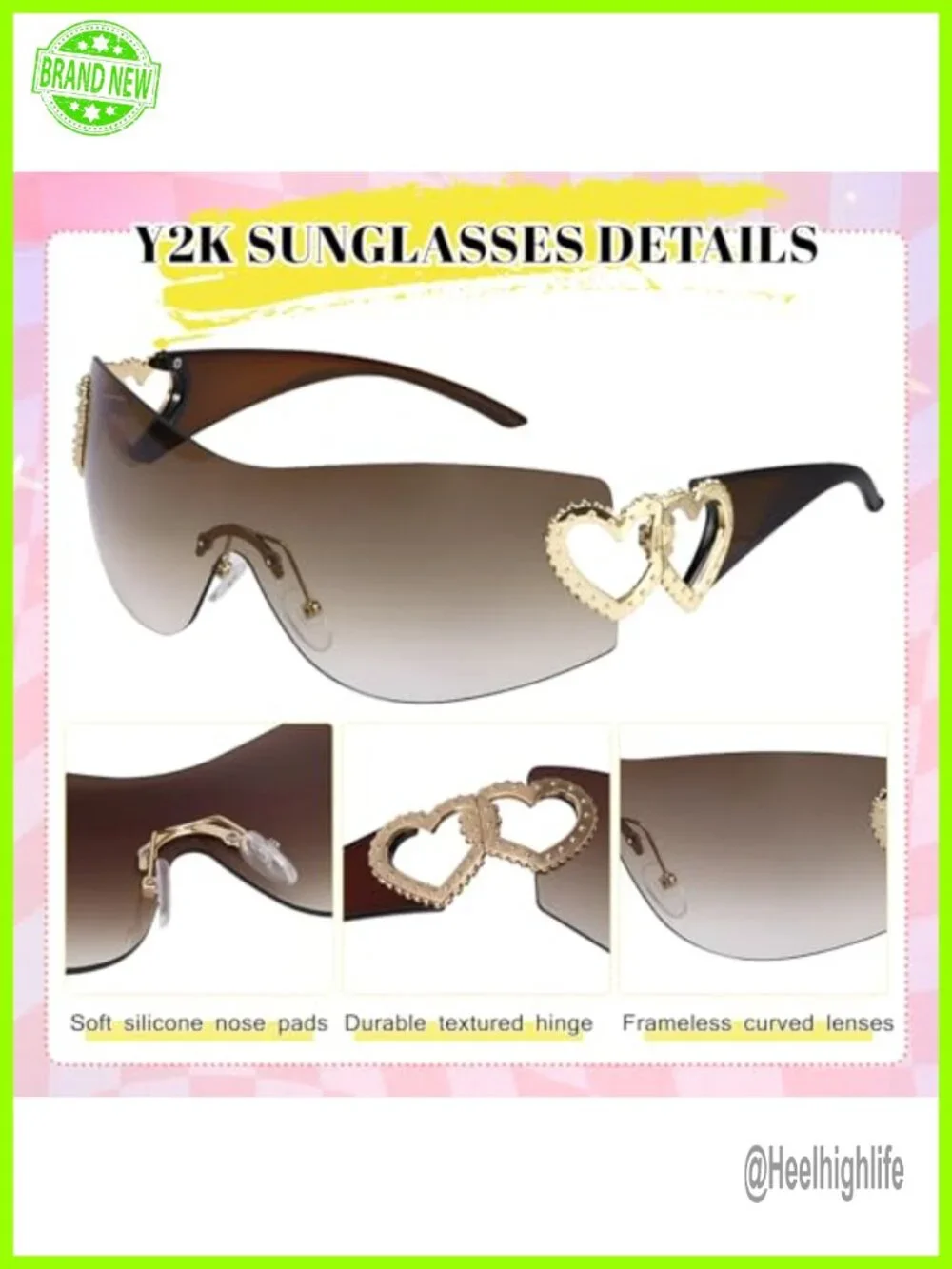 Women's Y2k Faux Leather Hobo Shoulder Bag with Sunglasses Set